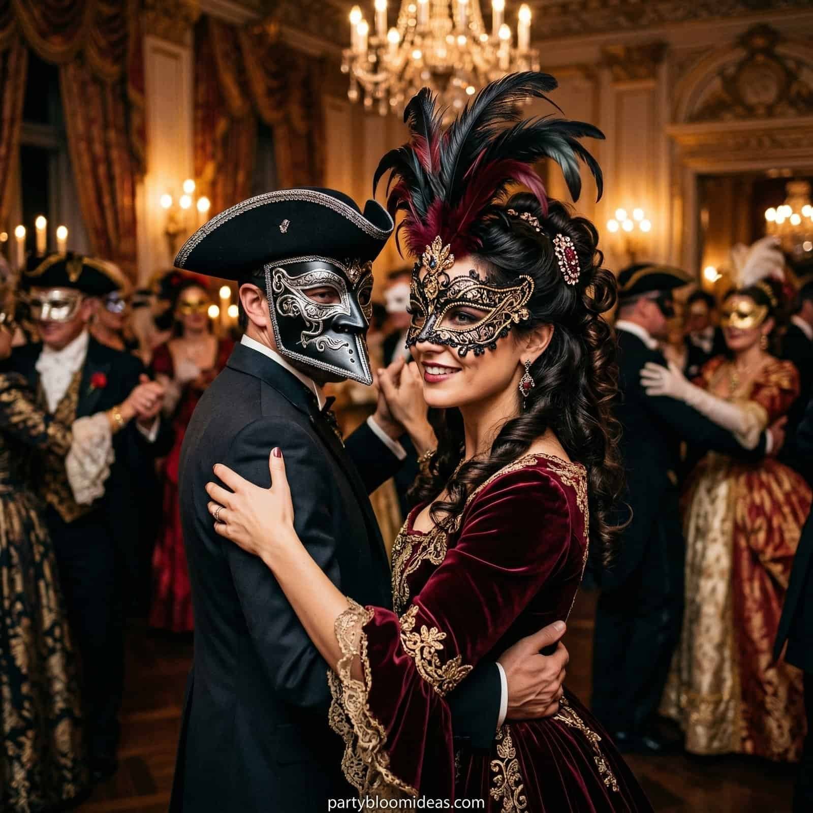 Elegant Venetian masquerade masks for adult Halloween parties.