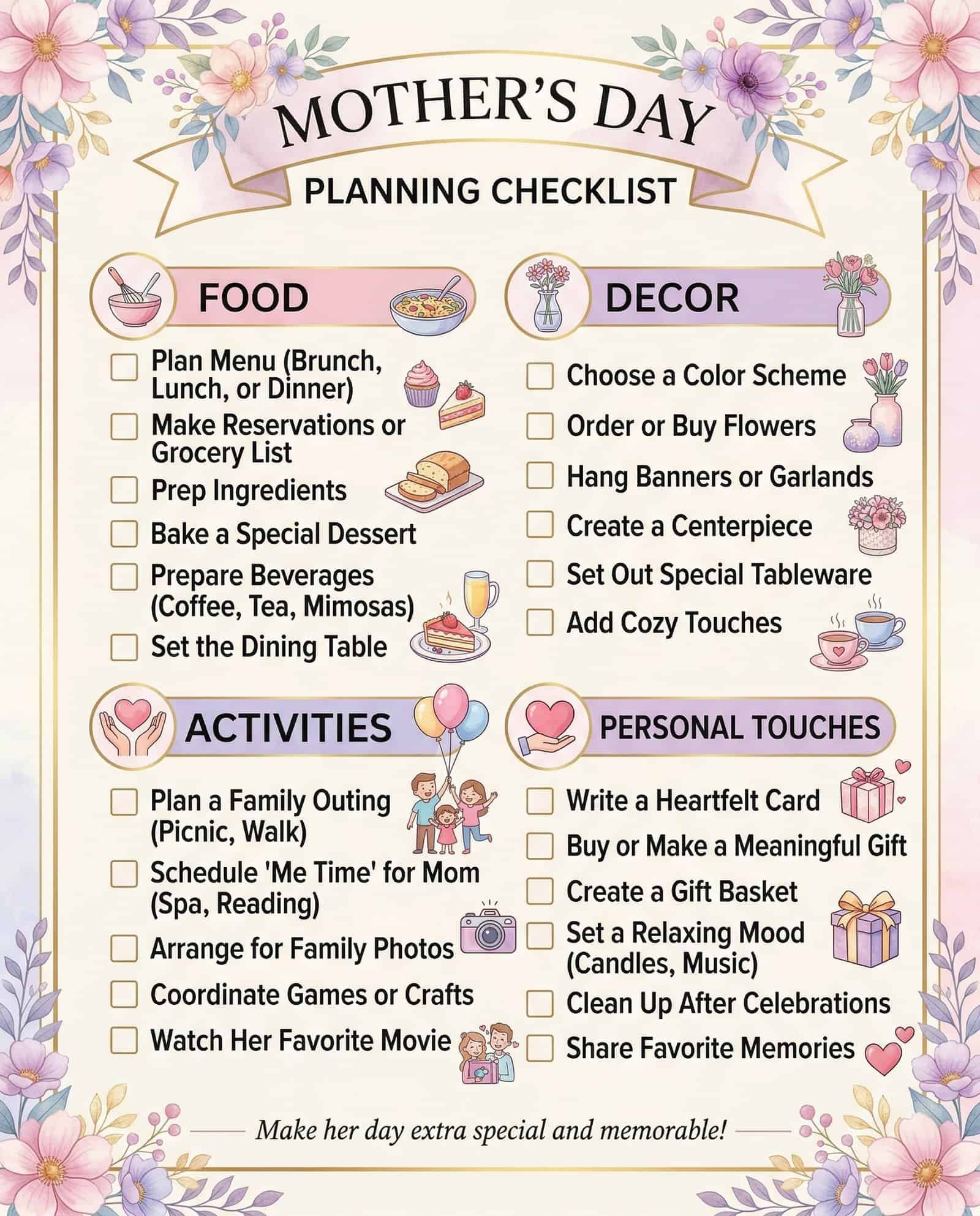 Mother's Day celebration ideas for memorable parties.