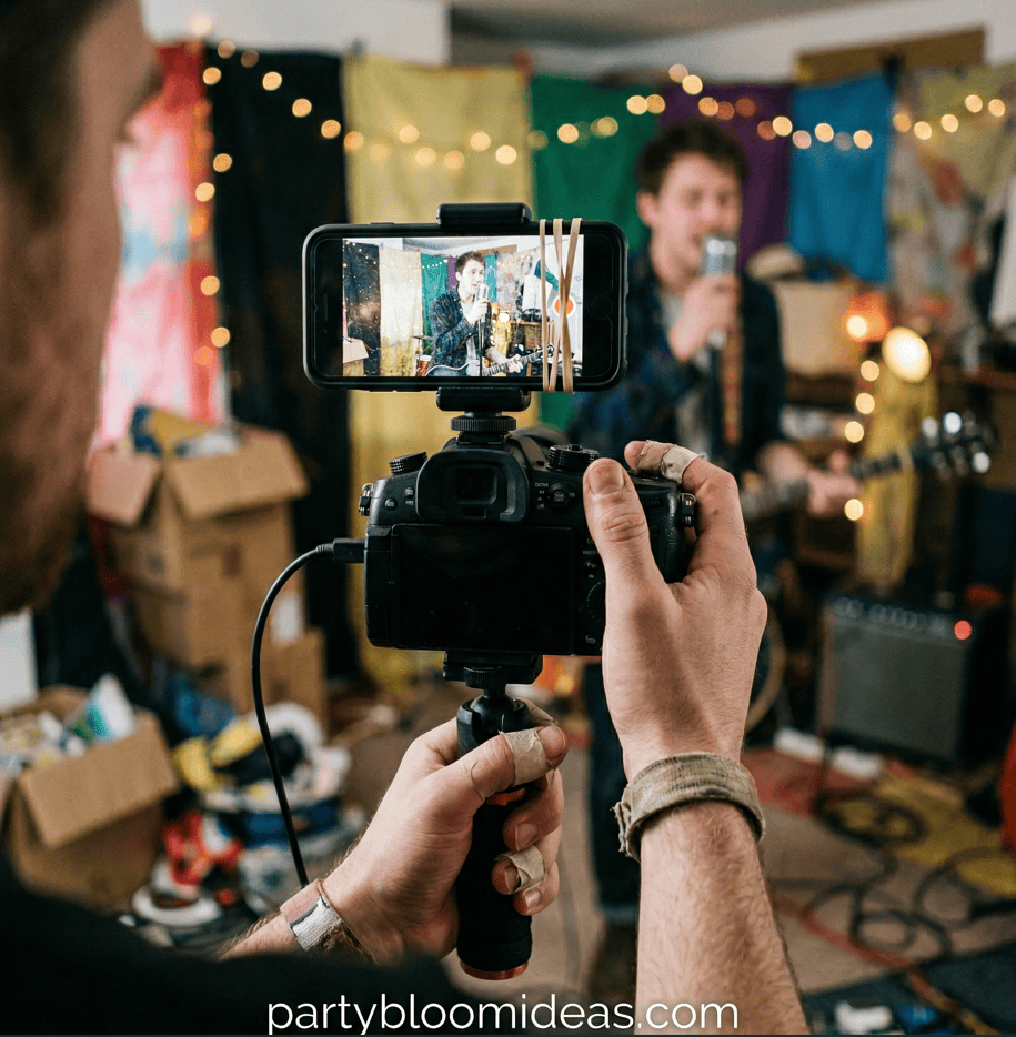 Photographer capturing a 13th birthday party with fun games and music.