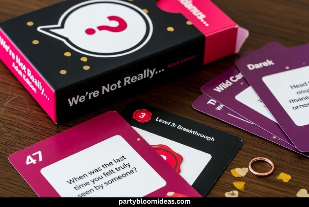 Fun adult party game cards for laughter and entertainment at gatherings.