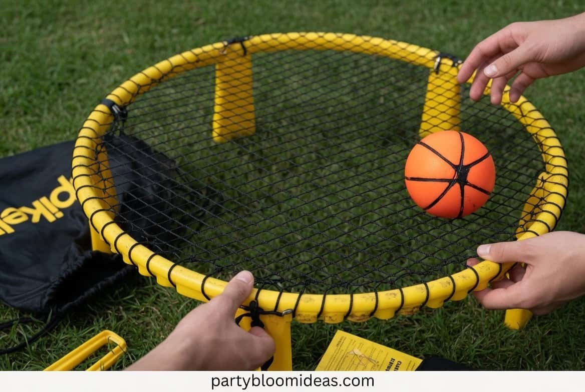 Outdoor mini basketball game for adult parties and gatherings.