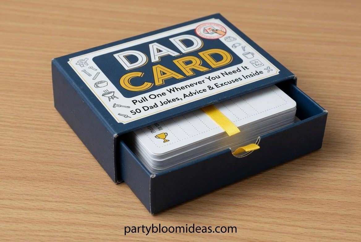 Collection of handwritten cards in a box gifted to dad as keepsake