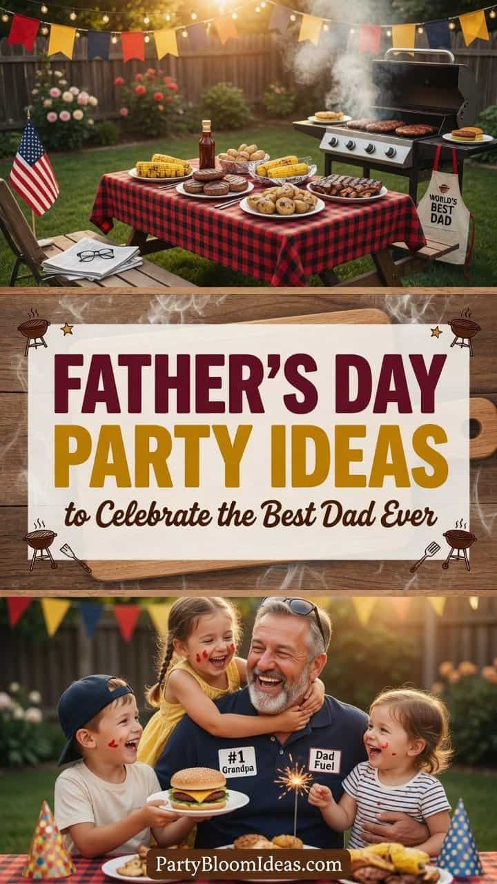 Father surrounded by family feeling appreciated and loved during celebration Fathers Day Party Ideas