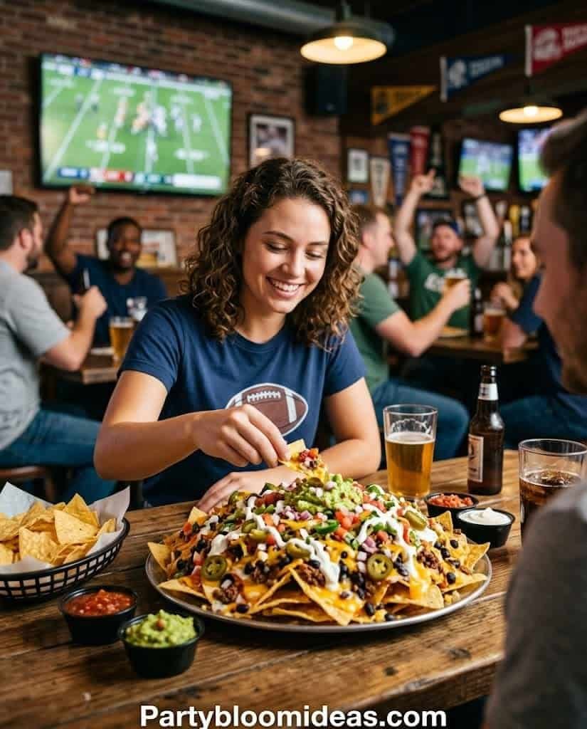 Football-themed party food for Father's Day celebration.