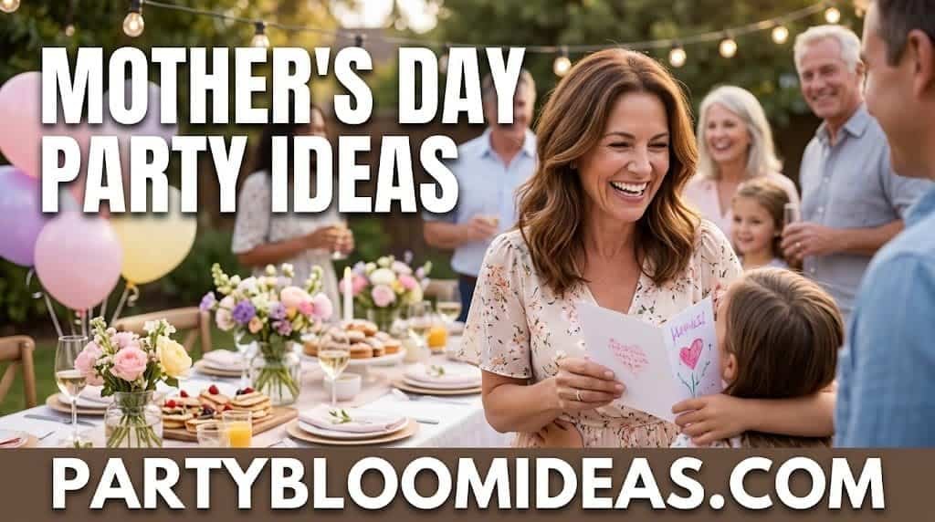 Mother's Day celebration with family and friends outdoors.