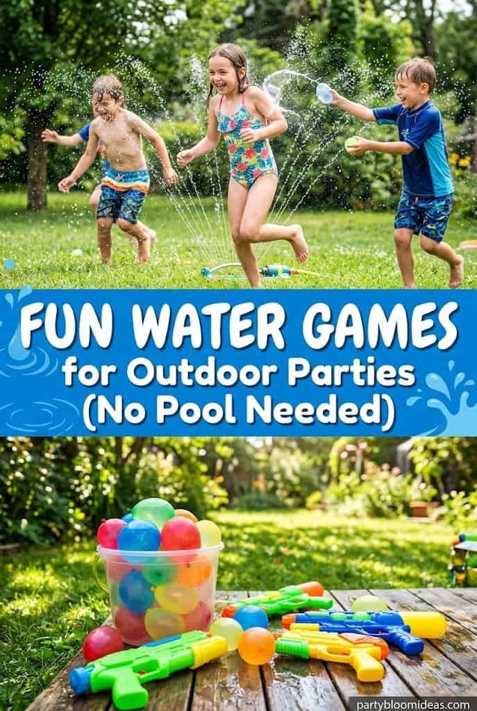 Fun water games for outdoor parties without a pool, perfect for kids and family entertainment in the.