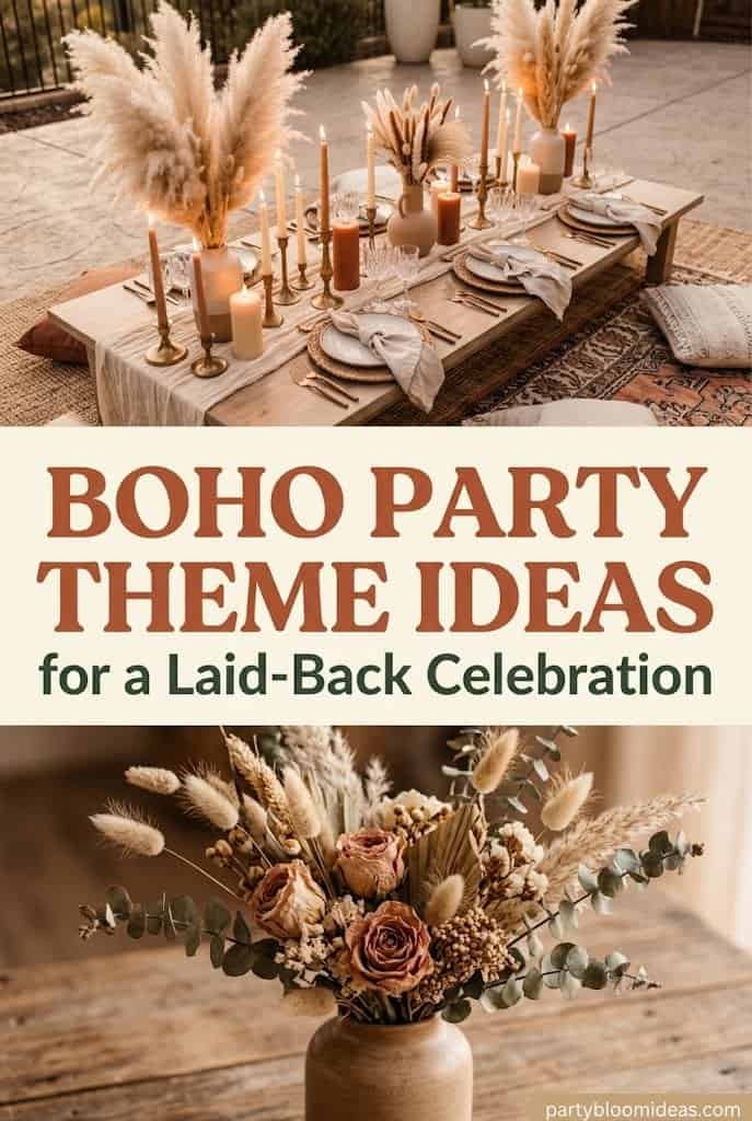 boho party planning budget breakdown for 20 guests with decor, food, and styling essentials