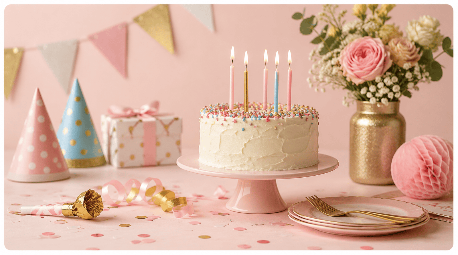 Colorful confetti party decoration