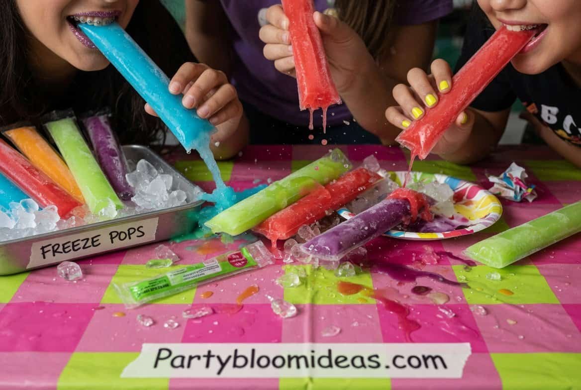 Colorful ice pops for outdoor party fun, no pool needed. Perfect for kids' water games and summer ce.