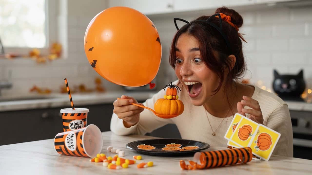 Best Halloween party games for kids and adults featuring mummy wrap race, spooky sensory boxes, costume contests, and fun Halloween decorations.