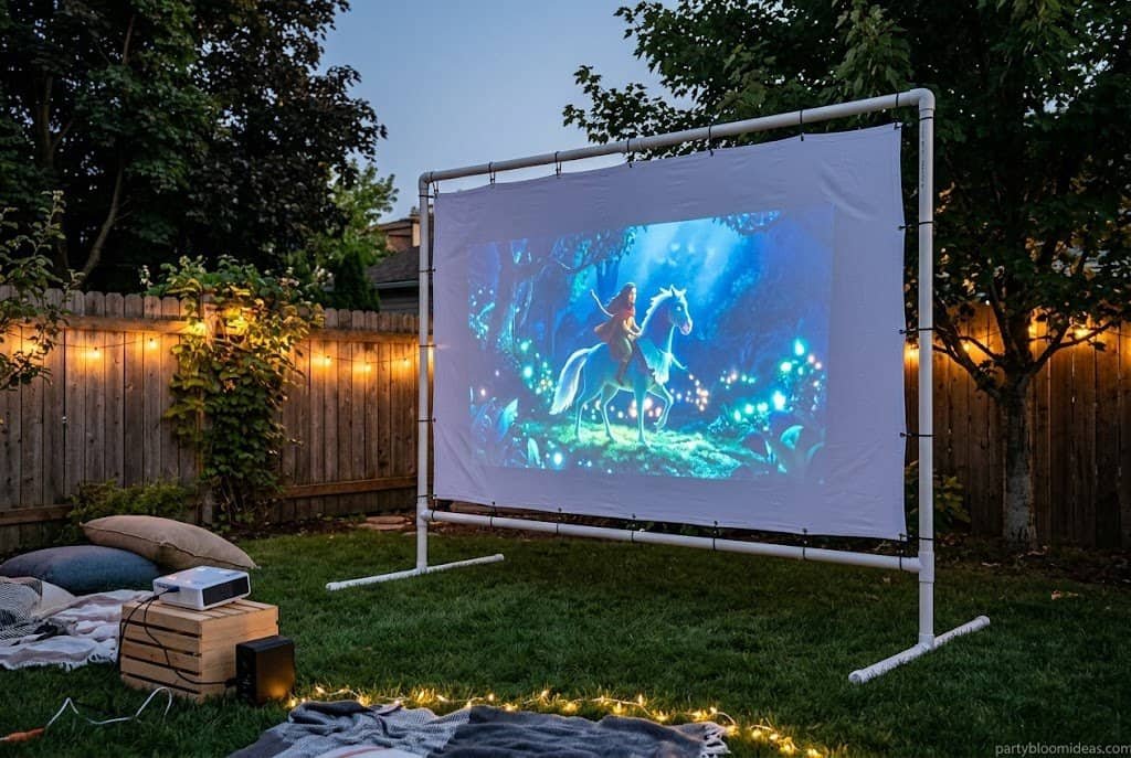 Different outdoor movie screen options for backyard setup