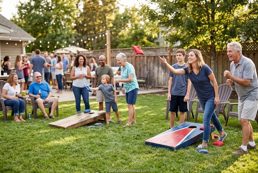 Cornhole outdoor party game for large groups