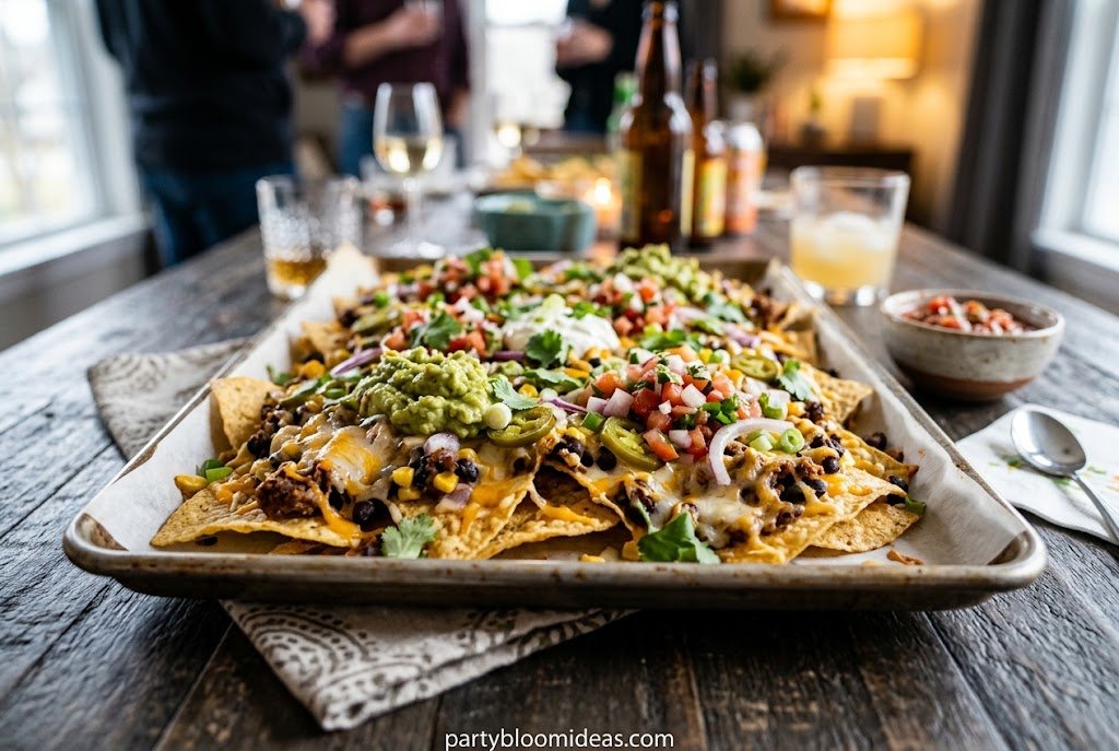 Easy sheet pan nachos for a crowd-pleasing party appetizer
