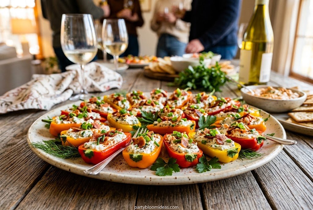 Easy cream cheese stuffed mini peppers for a party