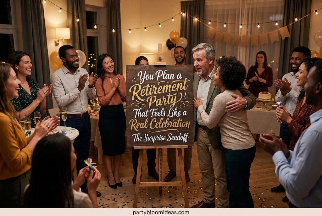 Elegant retirement cocktail party with wine tasting, charcuterie board, and candlelit décorRetirement Party Ideas