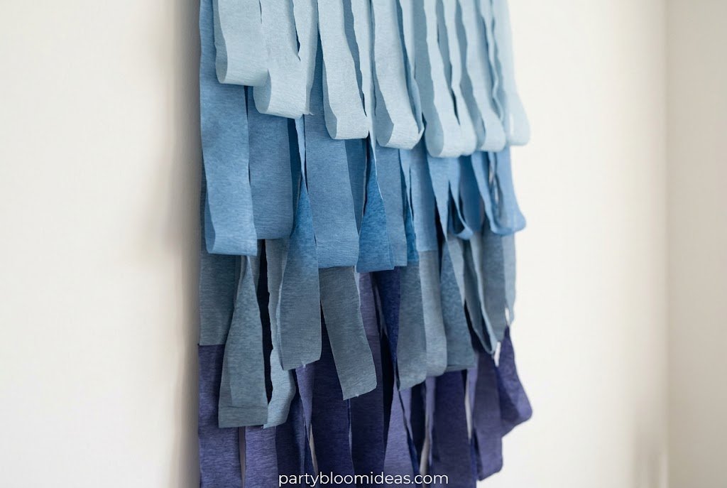 Crepe streamer fringe wall DIY party backdrop for birthday decoration