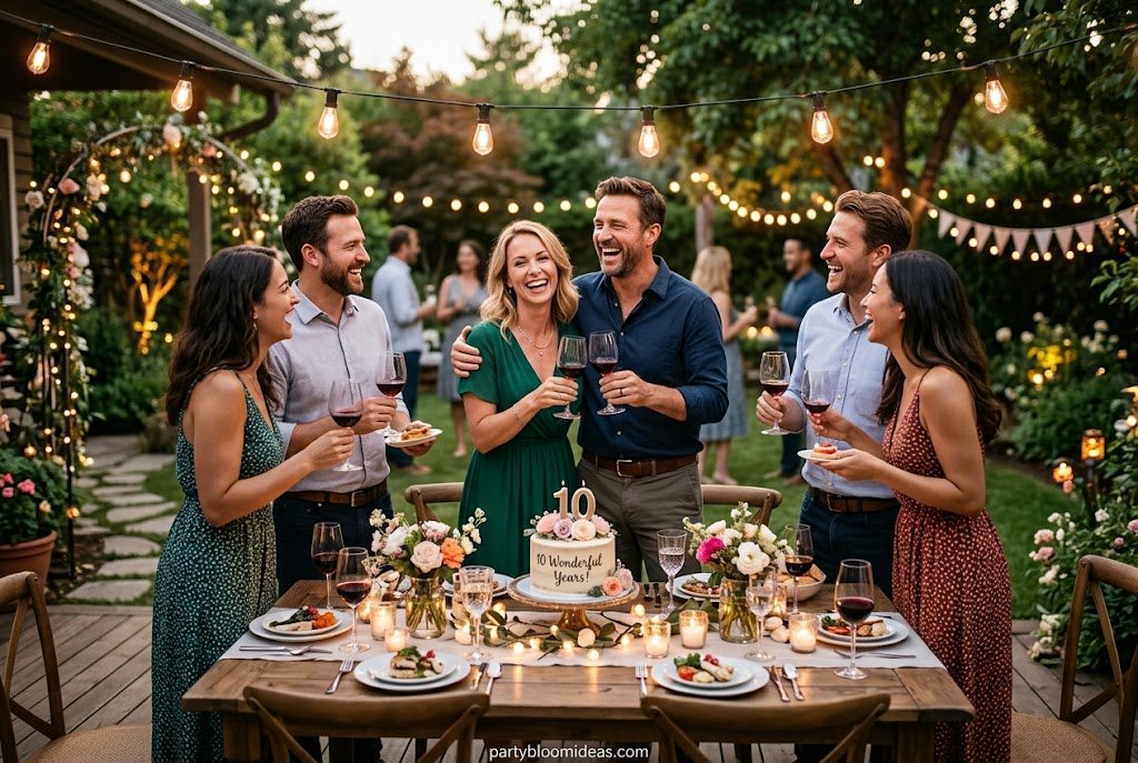 Elegant 10th and 15th anniversary party with family and close friends