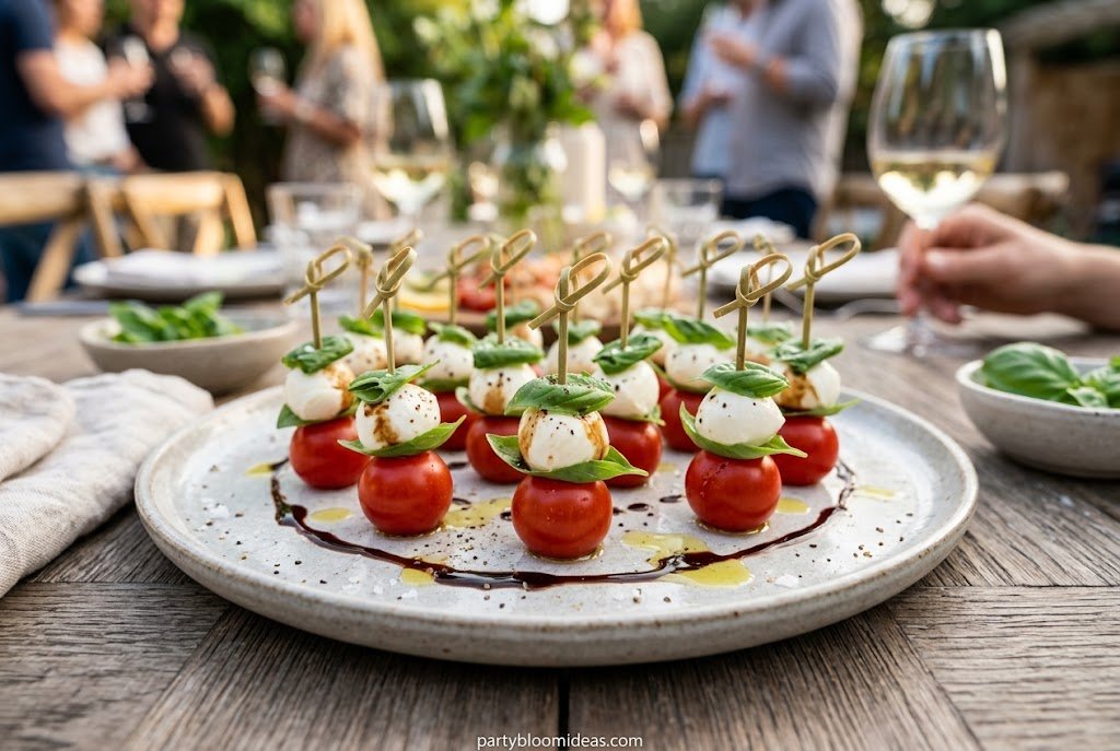 Easy mini caprese skewers for elegant party appetizers