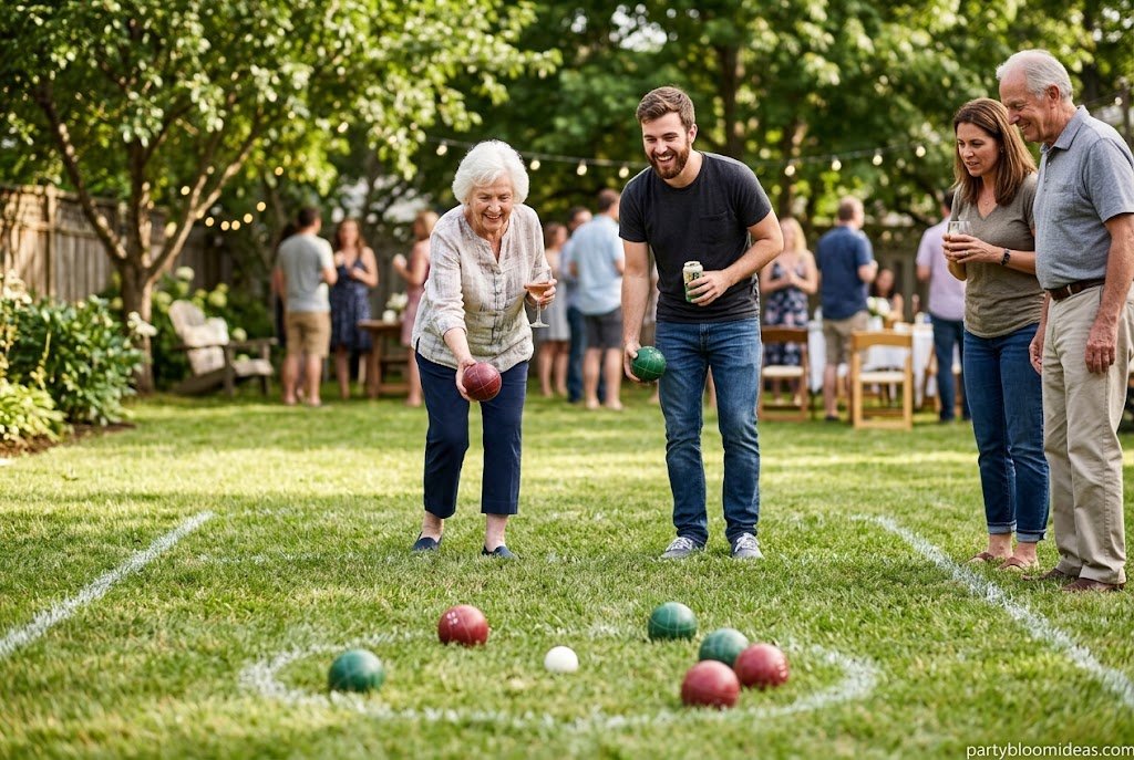Bocce ball game for outdoor gatherings