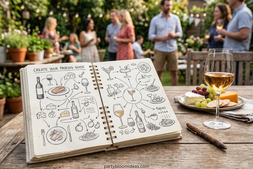 Wine and cheese pairing guide showing popular wine varieties matched with different cheeses.