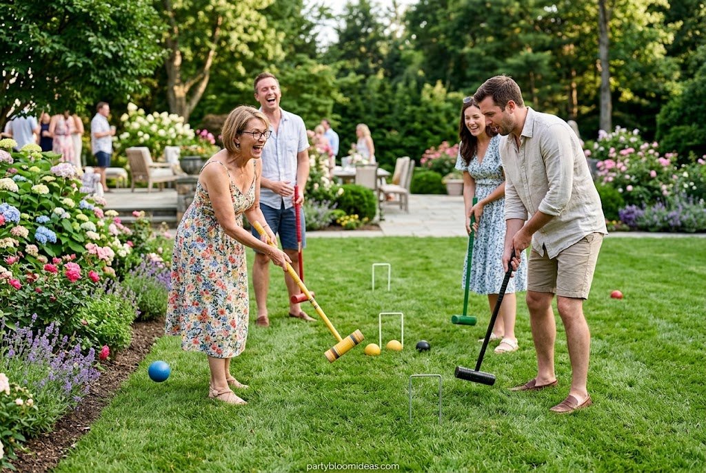 Croquet lawn game for garden parties