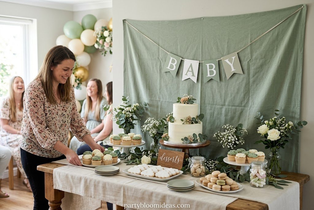 Soft muslin fabric backdrop for elegant DIY party photo booth