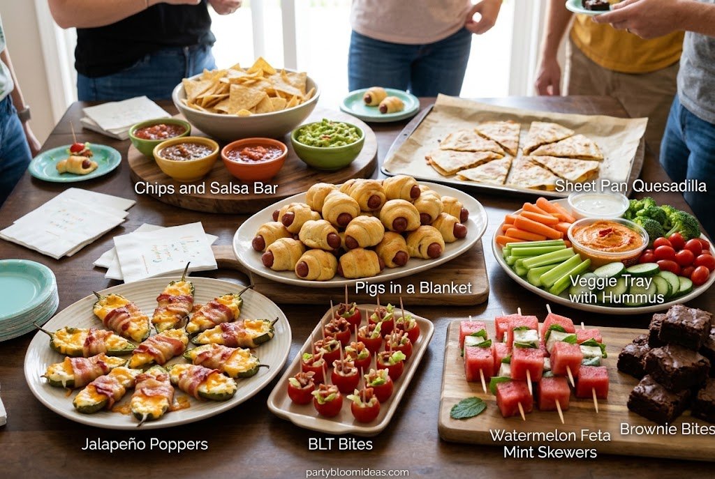 Chips and salsa bar party food idea Easy Party Food Ideas