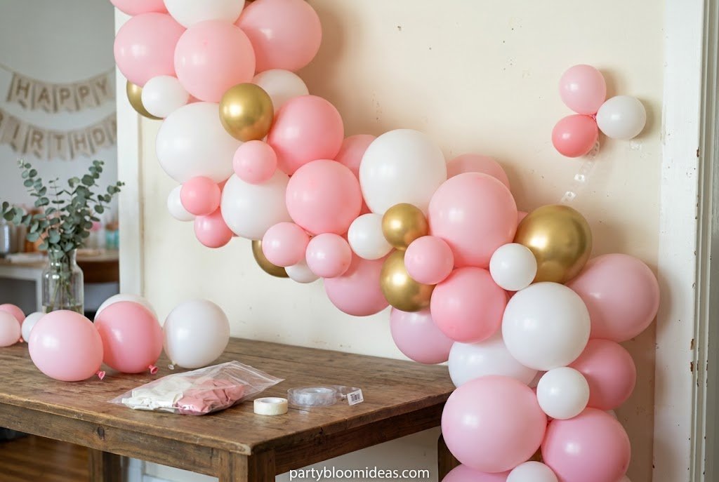 Rustic cheesecloth curtain backdrop for boho party decoration
