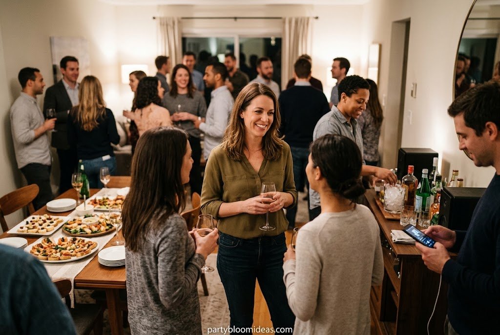 Final one-hour party preparation checklist with appetizers, candles, and music ready Party Planning Checklist
