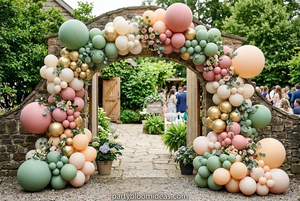 Three popular DIY balloon arch styles including organic, grid, and half arch designs.